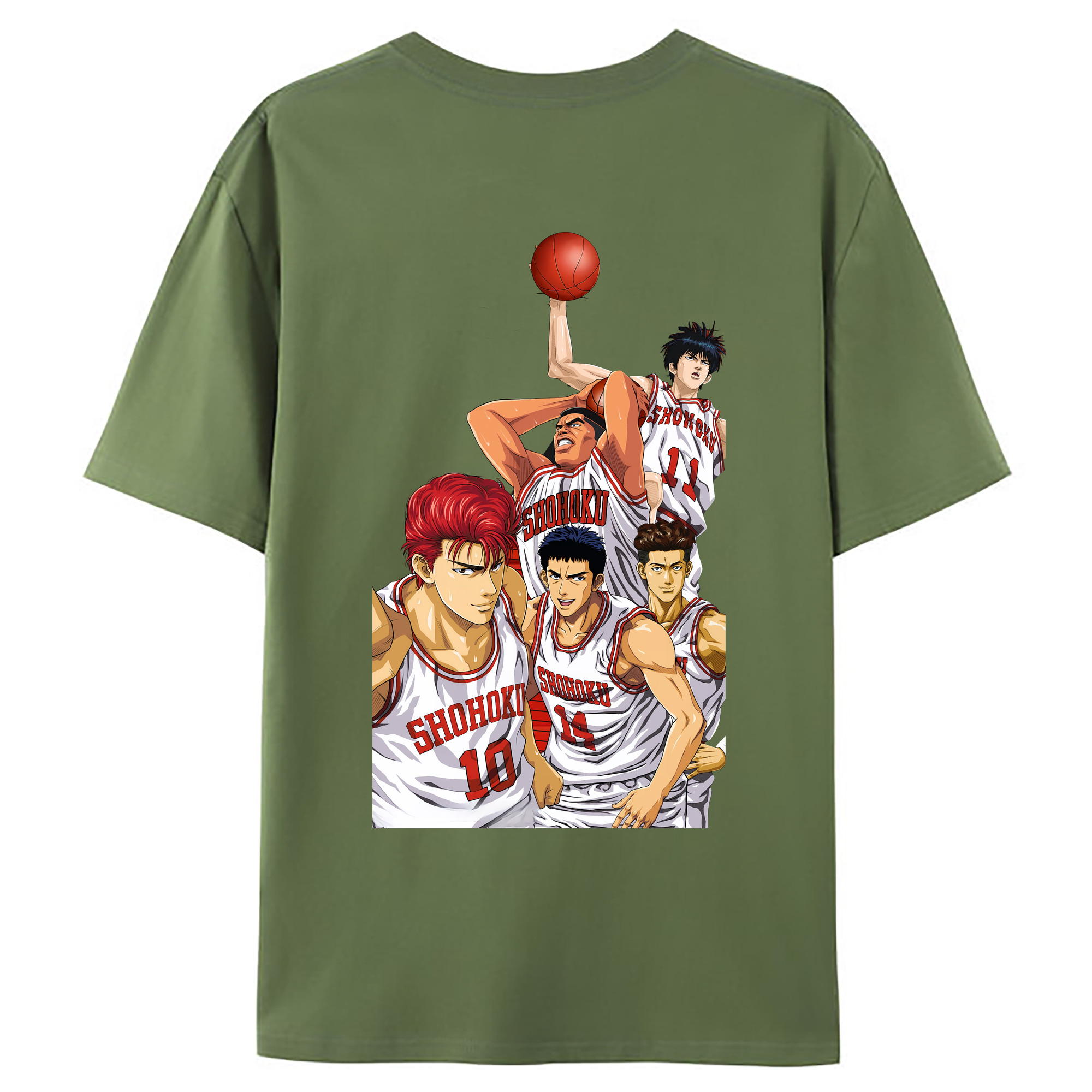 （画像用） SLAM DUNK／スラムダンク 綿100％ メンズ半袖Tシャツ（バックプリント） 通気性